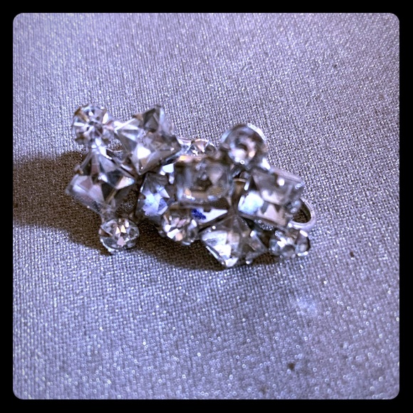 Mid-Century Rhinestone Screwback Earrings - Picture 1 of 3
